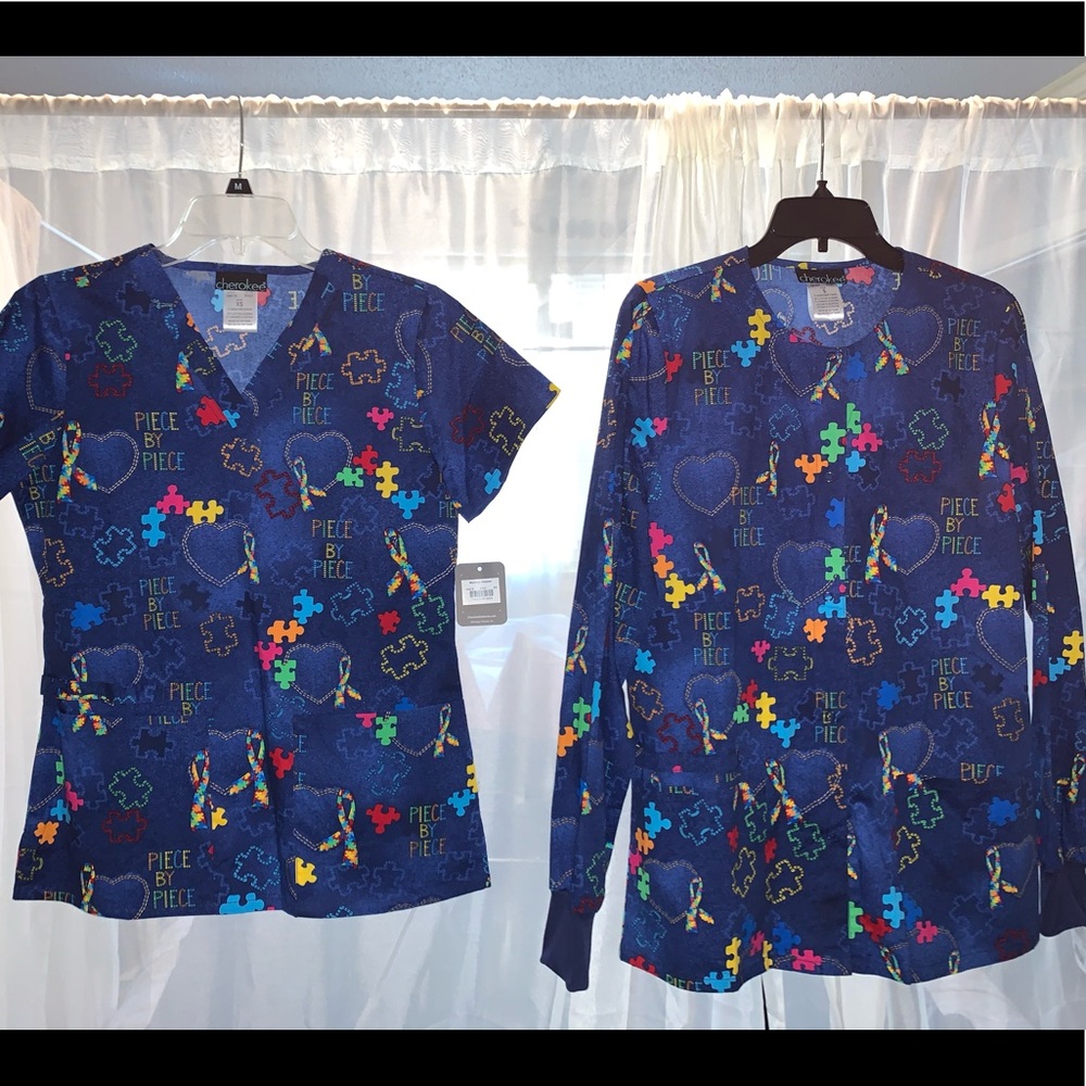 Autism Awareness Matching Scrub Top and Jacket